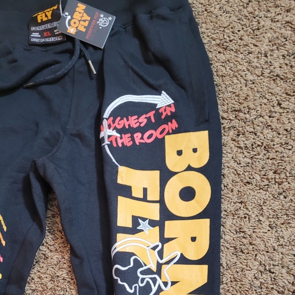 Born Fly Fleece Graphic Sweatpants Men's Size XL - Picture 3 of 5